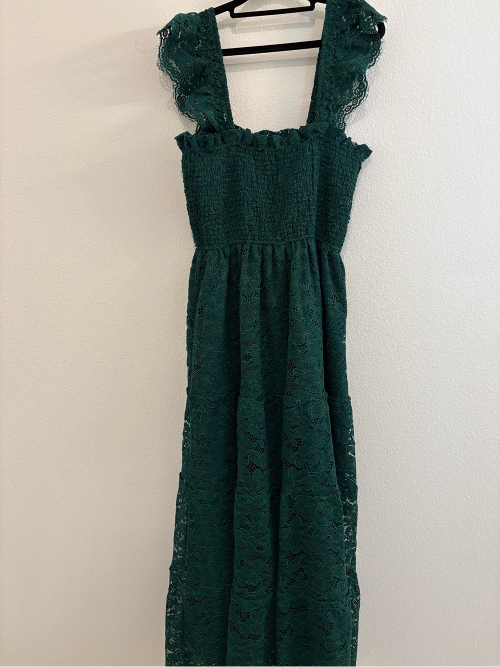 Altar'd State Dark Green Lace Maxi Dress
